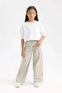 DeFacto Wide Leg Wide Leg Pocket Pants Girl - Image 5