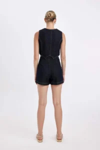 DeFacto High Waist Zipper Pocket Jean Shorts Skirt - Image 8
