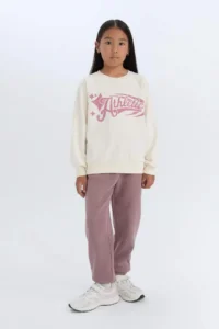 DeFacto Girl's Standard Fit Elastic Waist Pocket Jogger Sweatpants - Image 3