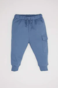 DeFacto Baby Boy Cargo Pocket Basic Plain Sweatpants with Elastic Waist