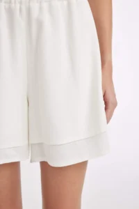 DeFacto Regular Fit Normal Waist Short Leg Linen Blend Black Shorts - Image 5
