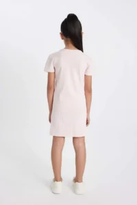 DeFacto Printed Ribbed Camisole Short Sleeve Summer Dress Girls - Image 4