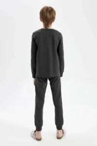 DeFacto Boy's Pajama Set Printed Long Sleeve Top Long Bottom - Image 4