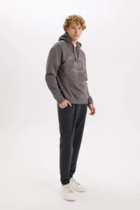 DeFacto Regular Fit Sweatpants Basic with Pockets Flat Waist Lace Up Elastic Legs - Image 2