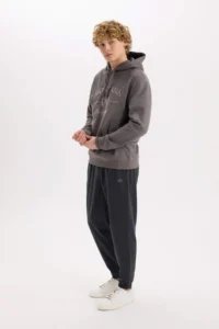 DeFacto Regular Fit Sweatpants Basic with Pockets Flat Waist Lace Up Elastic Legs - Image 3