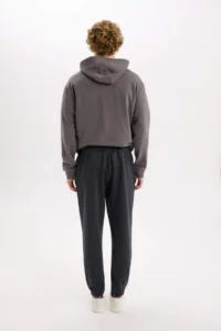 DeFacto Regular Fit Sweatpants Basic with Pockets Flat Waist Lace Up Elastic Legs - Image 6