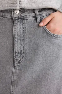 DeFacto Fashion Fit Slit Pocket Long Jean Skirt - Image 6