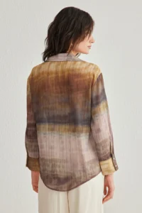 TRENDYOLMİLLA Multicolored Color Transitional Siphon Material Regula Normal Pattern Weaving Shirt - Image 5