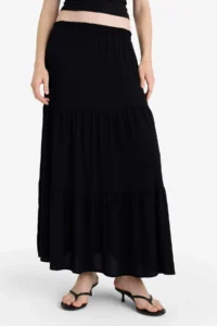 DeFacto High Waist Crinkle Viscose Maxi Skirt - Image 4