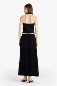 DeFacto High Waist Crinkle Viscose Maxi Skirt - Image 6