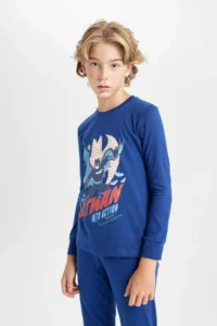 DeFacto Boy's Pajama Set Batman Long Sleeve Top Long Bottom - Image 4