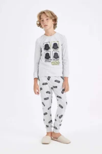 DeFacto Boy's Pajama Set Star Wars Long Sleeve Top Long Bottom