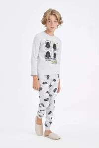DeFacto Boy's Pajama Set Star Wars Long Sleeve Top Long Bottom - Image 3