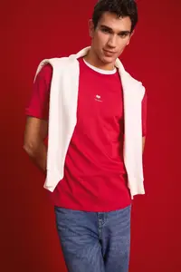 DeFacto 100% Cotton Crew Neck Heart Printed Short Sleeve T-Shirt - Image 3