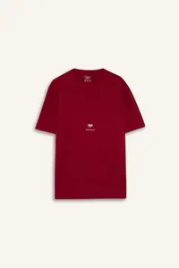 DeFacto 100% Cotton Crew Neck Heart Printed Short Sleeve T-Shirt - Image 4