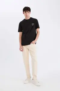DeFacto 100% Cotton Regular Fit Crew Neck Printed Short Sleeve T-Shirt - Image 2