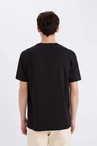 DeFacto 100% Cotton Regular Fit Crew Neck Printed Short Sleeve T-Shirt - Image 5