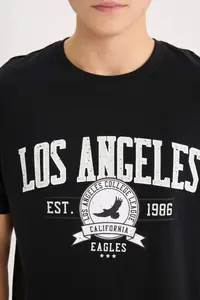 DeFacto 100% Cotton Regular Fit Crew Neck Printed Short Sleeve T-Shirt - Image 5