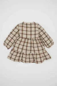 DeFacto Baby Girl Buttoned Long Sleeve Flounce Hem Dress - Image 4