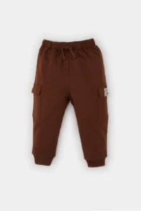 DeFacto Label Printed Brown Baby Boy Sweatpants with Elastic Waist Cuff D5645A5/BN271