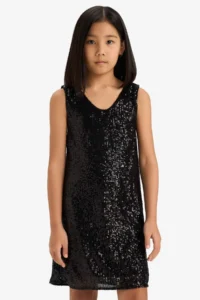 DeFacto Sleeveless sequined Dress Girls' - Image 3
