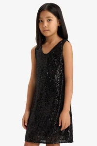 DeFacto Sleeveless sequined Dress Girls' - Image 4