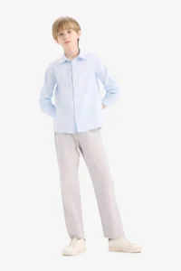 DeFacto Straight Leg Basic Straight Gabardine Trousers Boy - Image 5