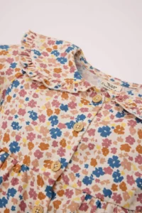 DeFacto Baby Girl Floral Long Sleeve Ruffle Collar Twill Dress - Image 2