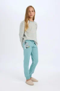 DeFacto Girl's Pajama Set Looney Tunes Long Sleeve Top Long Bottom - Image 2