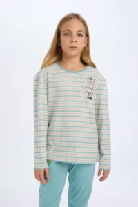 DeFacto Girl's Pajama Set Looney Tunes Long Sleeve Top Long Bottom - Image 3