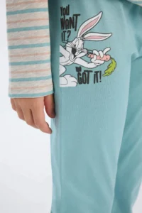 DeFacto Girl's Pajama Set Looney Tunes Long Sleeve Top Long Bottom - Image 5