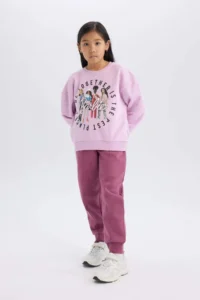 DeFacto Girl's Basic Plain Jogger Sweatpants with Elastic Waist Cuff - Image 3