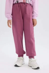 DeFacto Girl's Basic Plain Jogger Sweatpants with Elastic Waist Cuff - Image 4