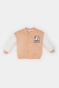 DeFacto College Collar Printed Snap Fastener Bomber Jacket for Baby Boy