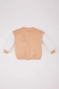 DeFacto College Collar Printed Snap Fastener Bomber Jacket for Baby Boy - Image 3