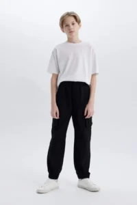 DeFacto Cargo Jogger Standard Leg Gabardine Trousers Boy - Image 5