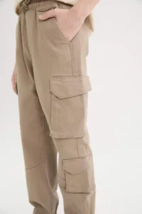 DeFacto Standard Leg Gabardine Jogger Trousers with Cargo Pocket for Boys - Image 5