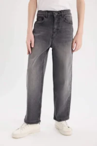 DeFacto Loose Fit Straight Leg Basic Straight Jean Trousers Boy - Image 4