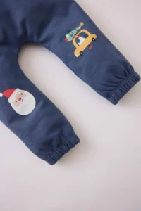 DeFacto New Year's Themed Elastic Waist Sweatpants for Baby Boy - Image 3