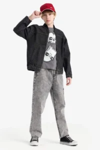 DeFacto Jogger Fit Elastic Banded Leg Jean Trousers Boy - Image 2