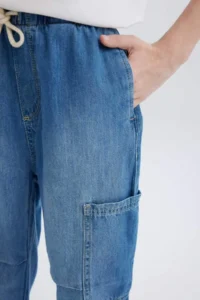 DeFacto Parachute Blue Boy Jean Trousers D6648A8/NM28 - Image 5