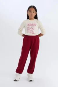 DeFacto Basic Plain Jogger Sweatpants with Pockets and Elastic Waistband Girls - Image 3