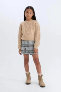 DeFacto Ekoseli Shorts Skirt Girls' - Image 3