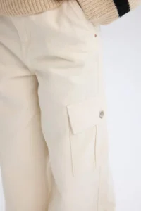 DeFacto Girl's Wide Leg Cargo Wide Leg Jean Trousers - Image 6