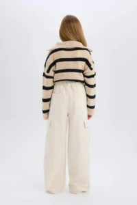 DeFacto Girl's Wide Leg Cargo Wide Leg Jean Trousers - Image 7