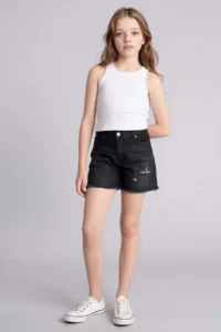 DeFacto Ripped Detailed Cotton Shorts Girls'