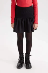 DeFacto Girl's Basic Straight Waist Elastic Flounced Skirt - Image 4