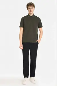 DeFacto Regular Fit Polo Neck Half Zipper Short Sleeve T-Shirt - Image 2