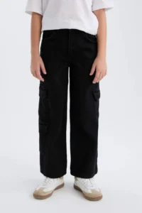 DeFacto Wide Leg Cargo Wide Leg Jean Trousers Girl - Image 6