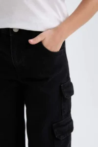 DeFacto Wide Leg Cargo Wide Leg Jean Trousers Girl - Image 7